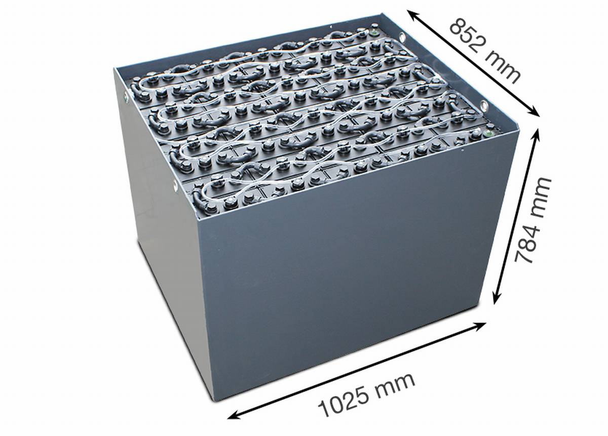 80V Gabelstaplerbatterie 5 PzS 775 Ah DIN A (1025 * 852 * 784mm L/B/H) Trog 57019024 inkl. Aquamatik von Q-Batteries
