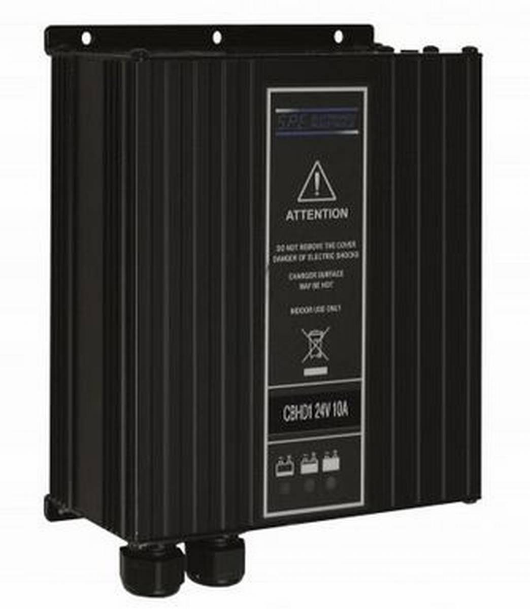 Q-Batteries energiesparendes Hochfrequenzladegerät 24V 10A by S.P.E. Charger CBHD1 SMALL ohne Batteriestecker - Ladekennlinie : Nassbatterien / PZS