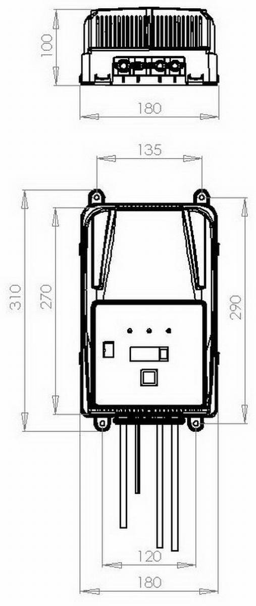 Q-Batteries energiesparendes Hochfrequenzladegerät 48V 22A by S.P.E. Charger CBHF2-XP 36/48V ohne Batteriestecker - Ladekennlinie : Nassbatterien / PZS