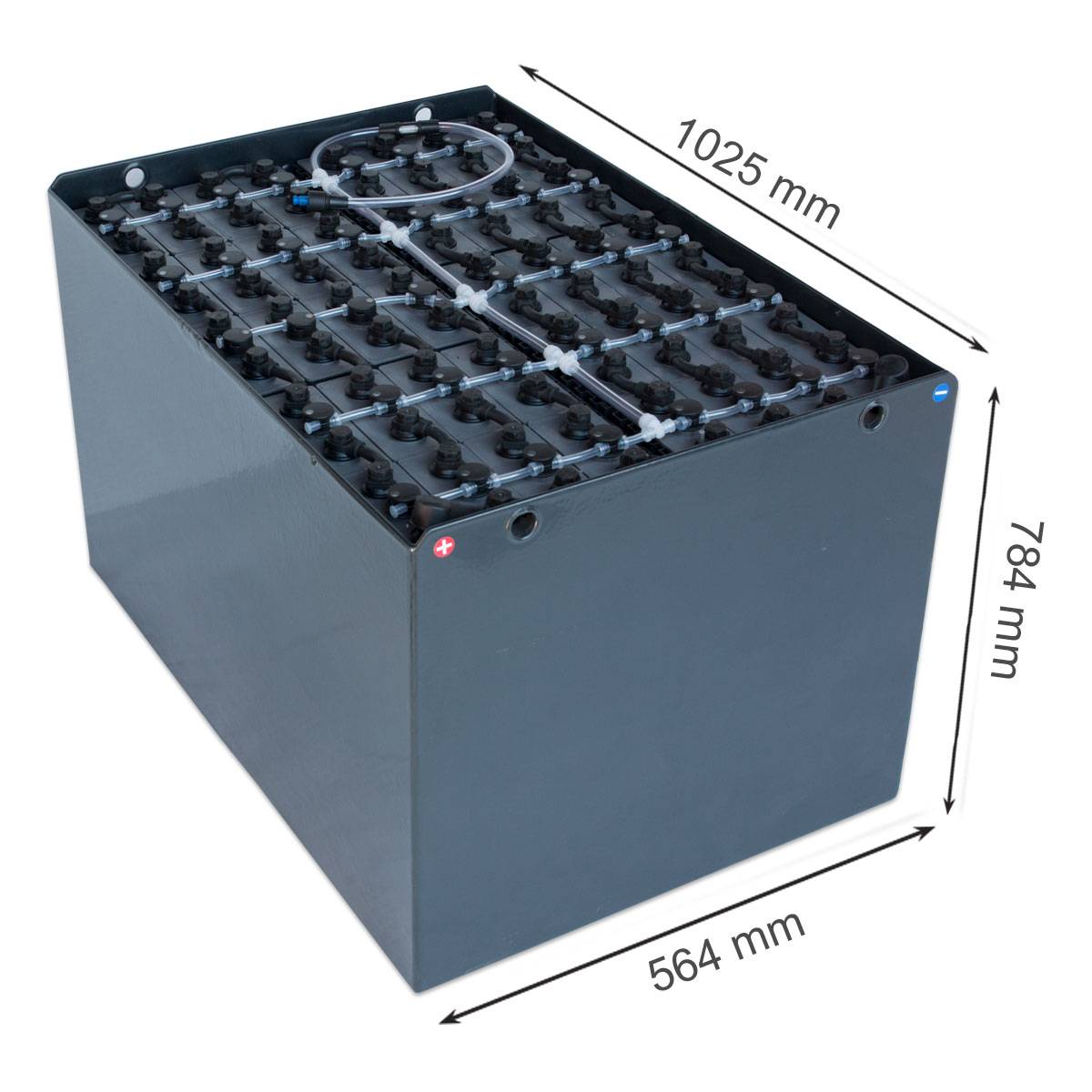 80V Gabelstaplerbatterie 3 PzS 420 Ah DIN A (1025 * 564 * 784mm L/B/H) Trog 57019022 inkl. Aquamatik von Q-Batteries